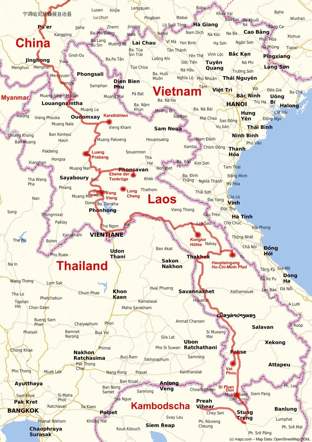 Route in Laos